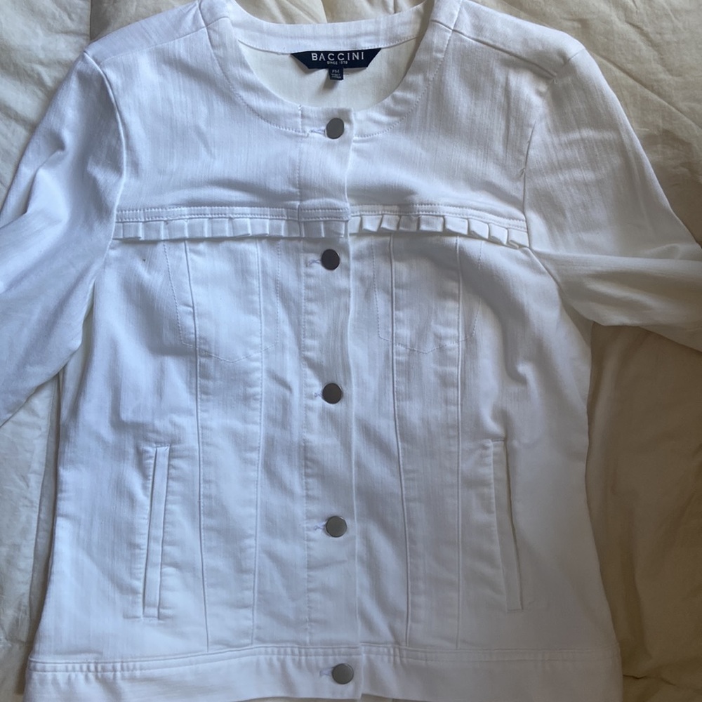 Baccini White Button Down Jacket - image 3